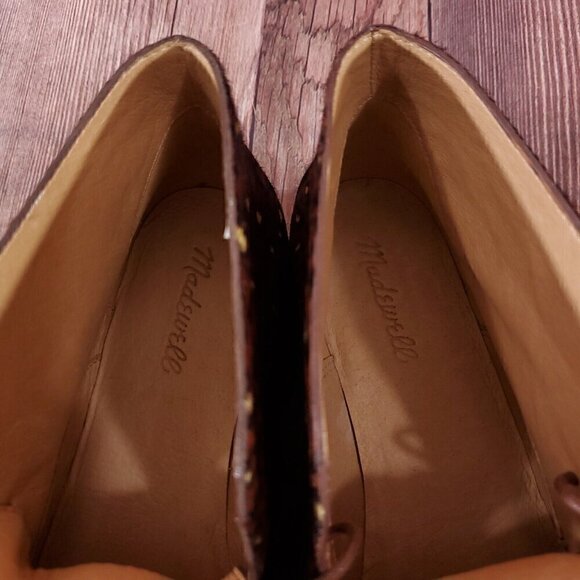 Madewell Womens Size 9 The Wren Boots Painted Leopard Calf Hair Lace Up MA484 - Picture 11 of 16